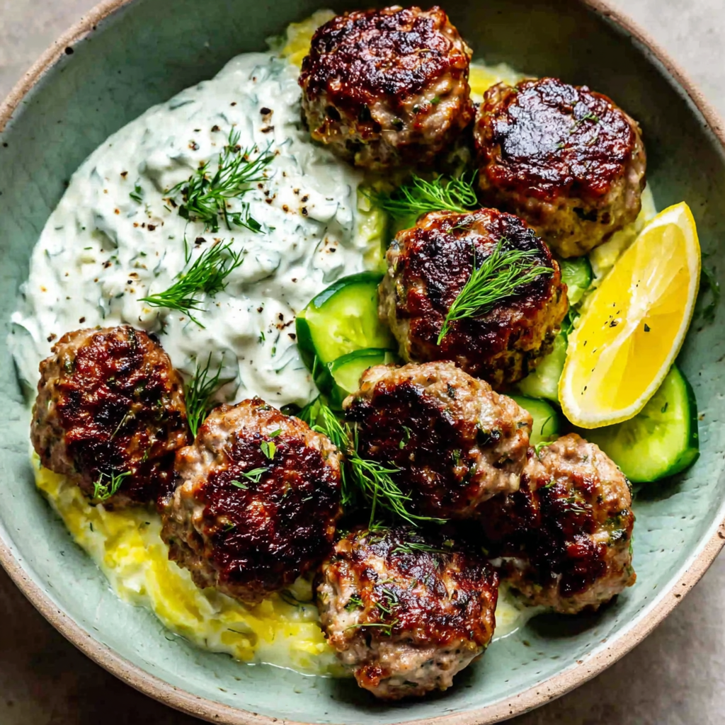 Greek Turkey Meatballs with Tzatziki For a Healthy Dinner