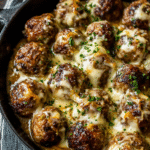 Cheesy French Onion Meatballs recipe