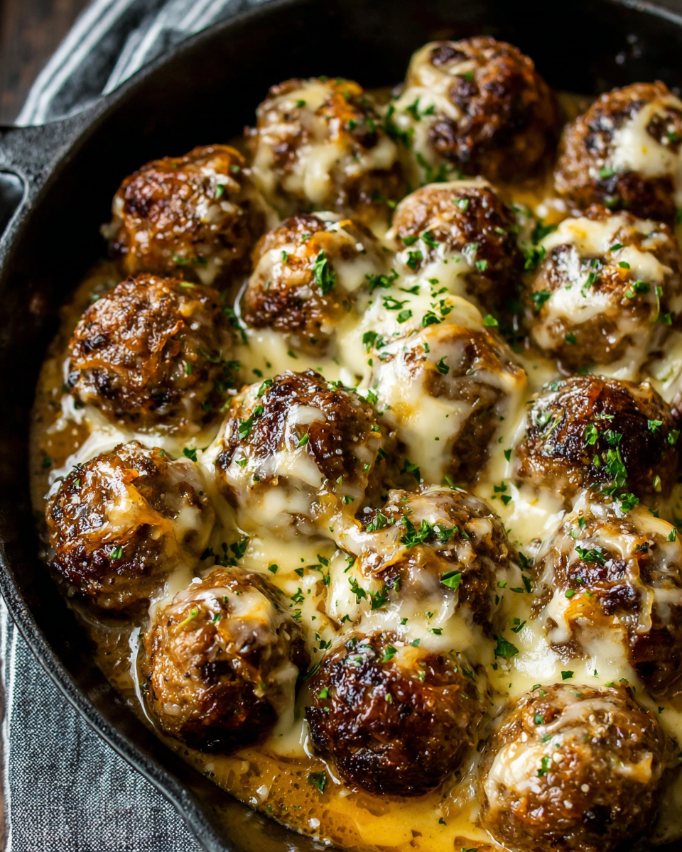 Best Cheesy French Onion Meatballs Recipe