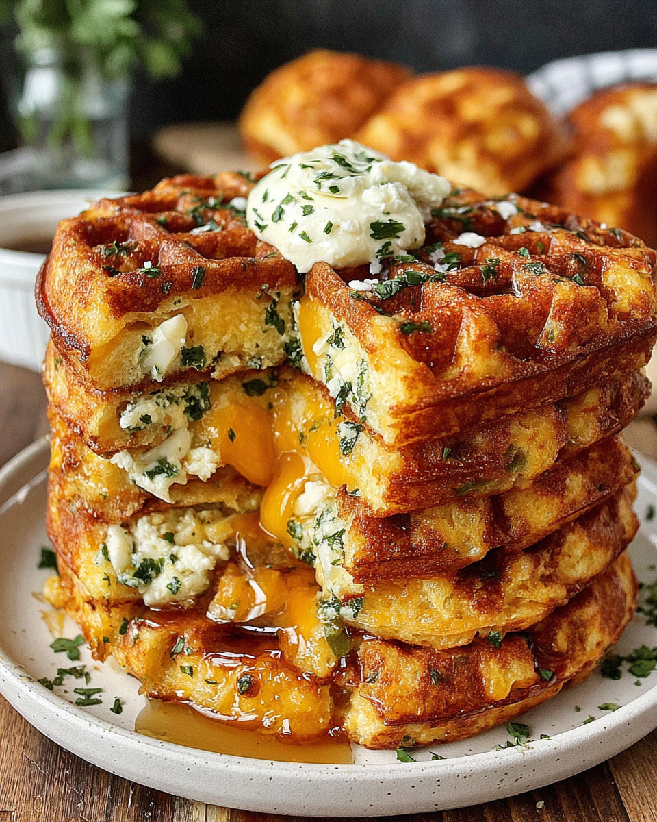 Cheddar Jalapeño Cornbread Waffles with lemon-pepper Recipe