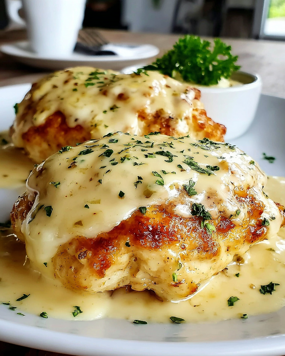 Chicken Pillows with Creamy Parmesan Sauce recipe