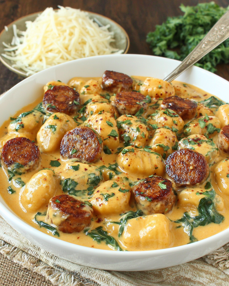Creamy Creamy Butternut Squash Gnocchi with Sausage Recipe