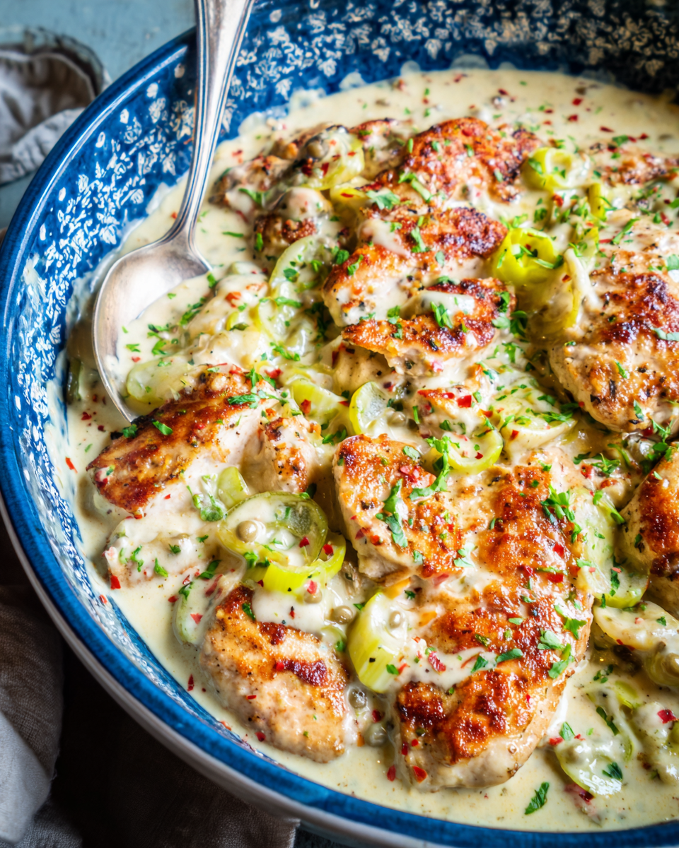 Creamy Pepperoncini Chicken Skillet Garlicky