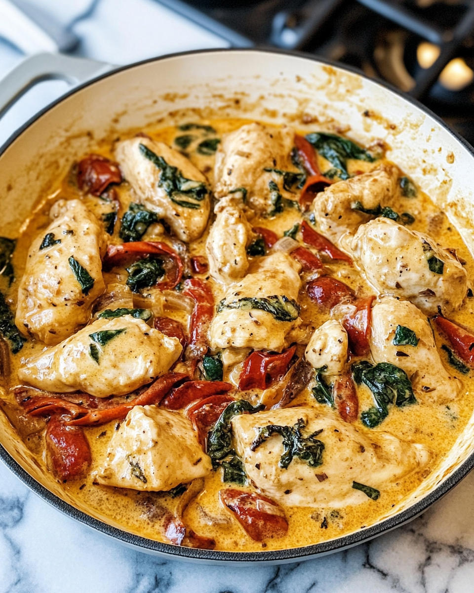 Creamy Tuscan Chicken Skillet Recipe