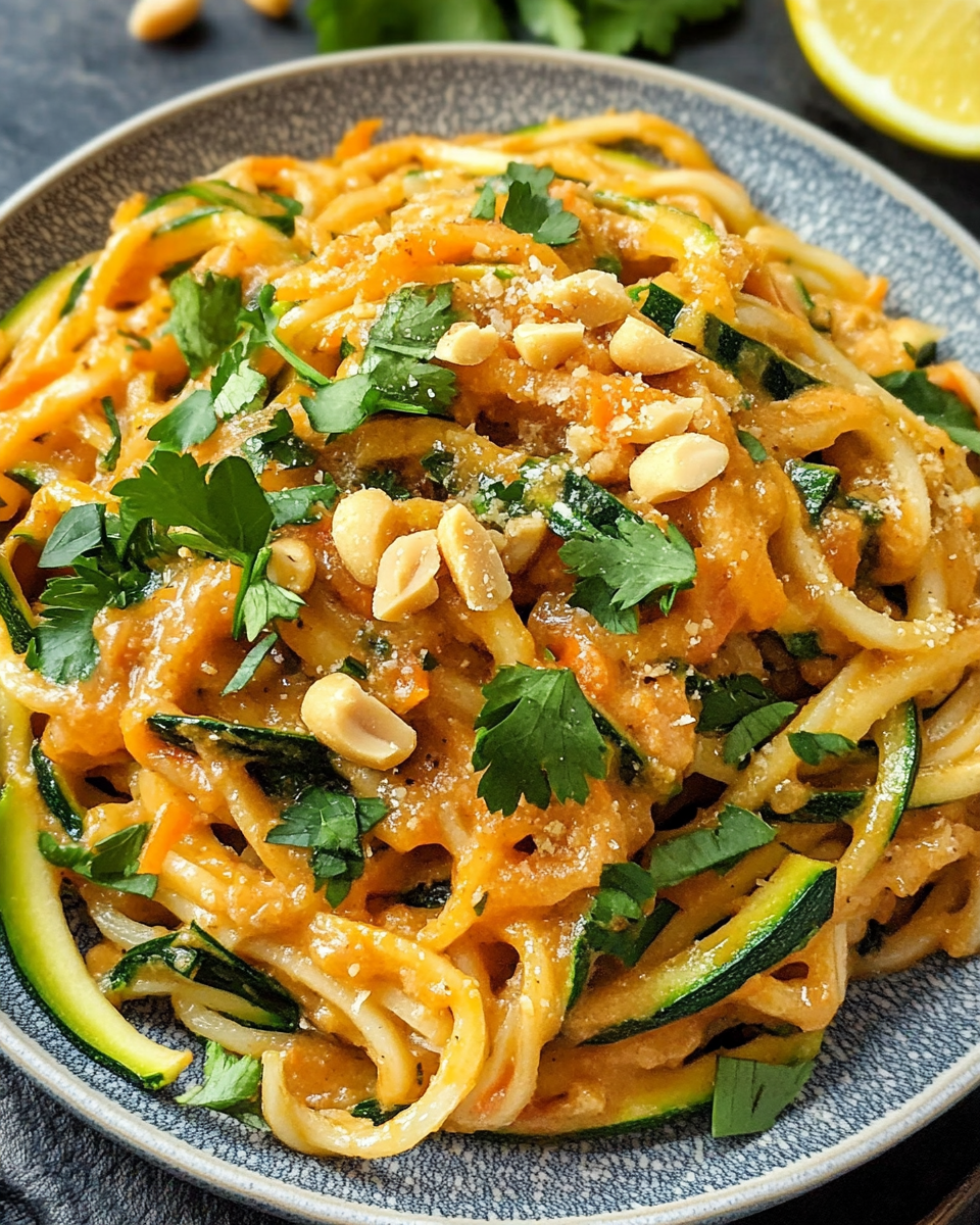 Delicious Thai Peanut Zucchini Noodles Recipe