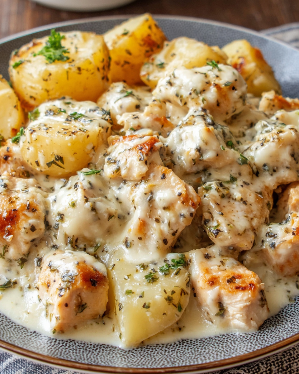 Garlic Parmesan Crockpot Chicken and Potatoes recipe