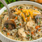 Creamy Mushroom Chicken and Wild Rice Soup recipe
