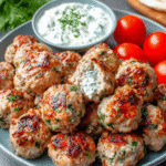 Greek Turkey Meatballs with Tzatziki recipe