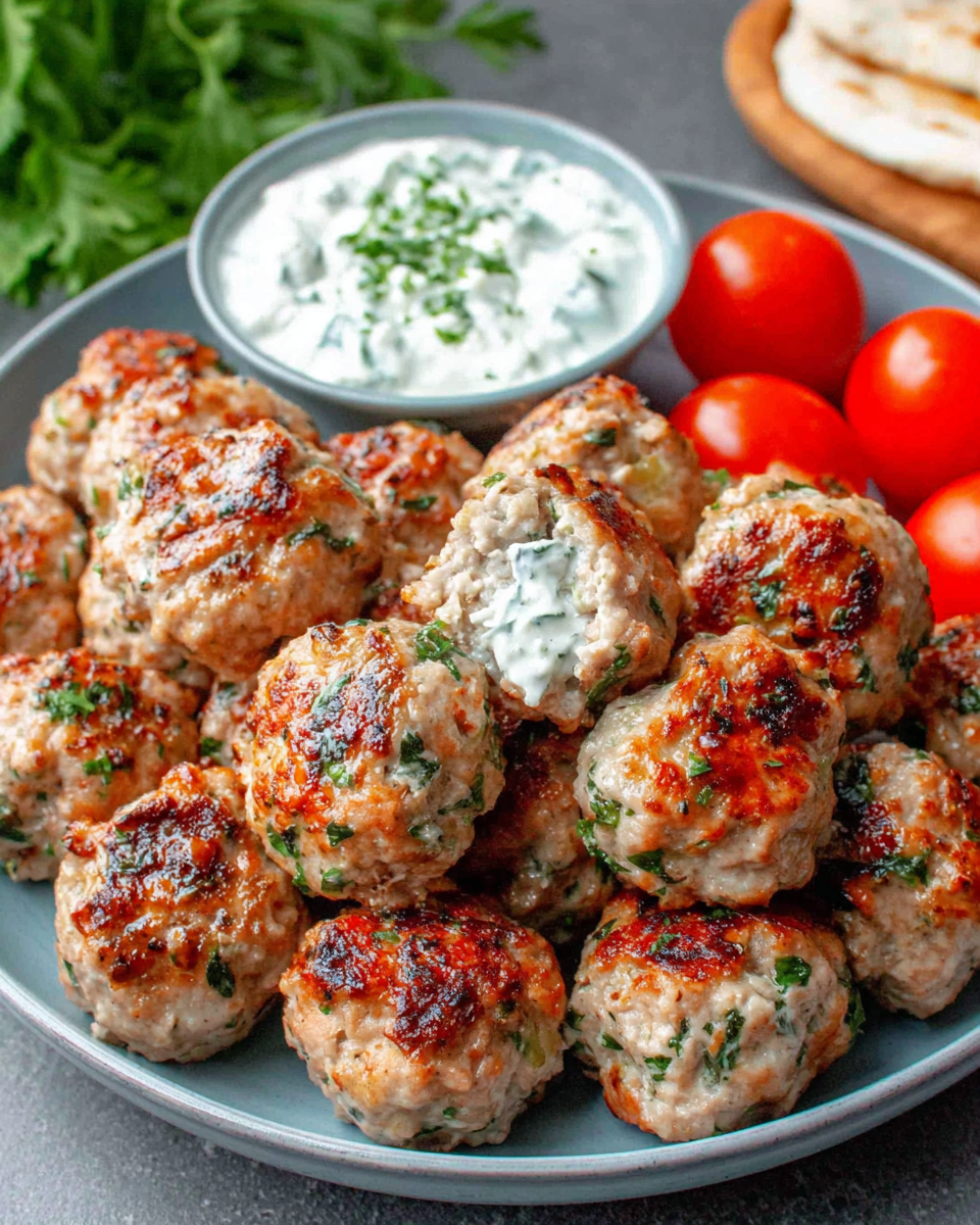 Greek Turkey Meatballs with Tzatziki recipe