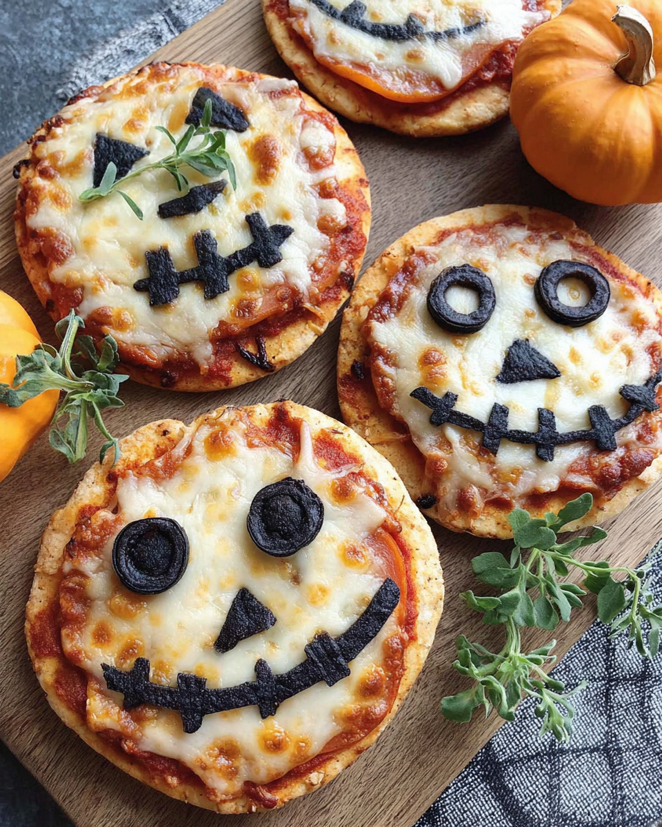 Halloween Mini Pizzas recipe