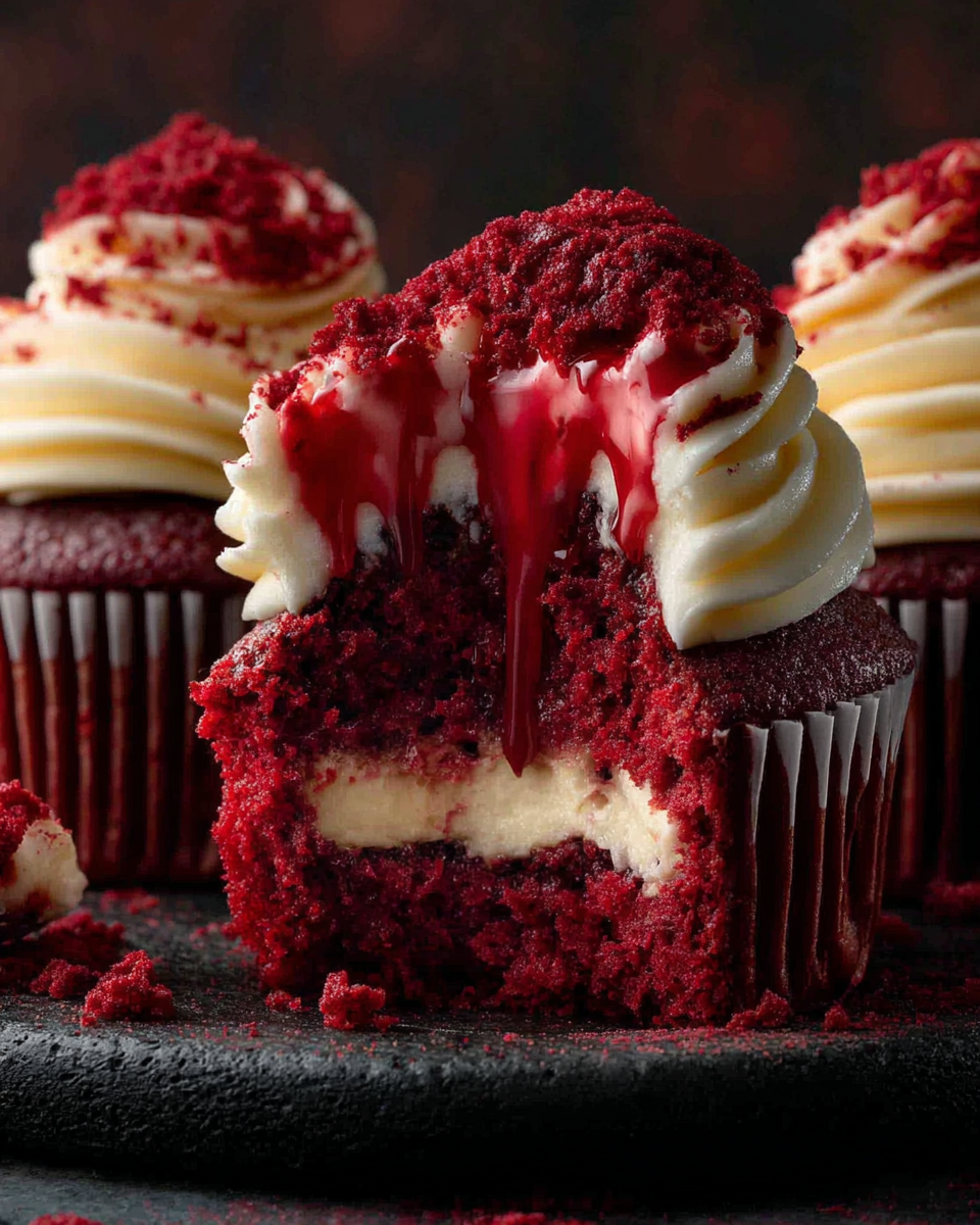 Halloween Vampire Bite Cupcakes recipe