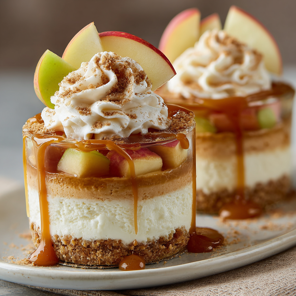Caramel Apple Cheesecake Cups Without Baking