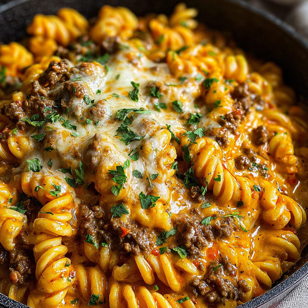 Creamy Stovetop Ground Beef Pasta Delight