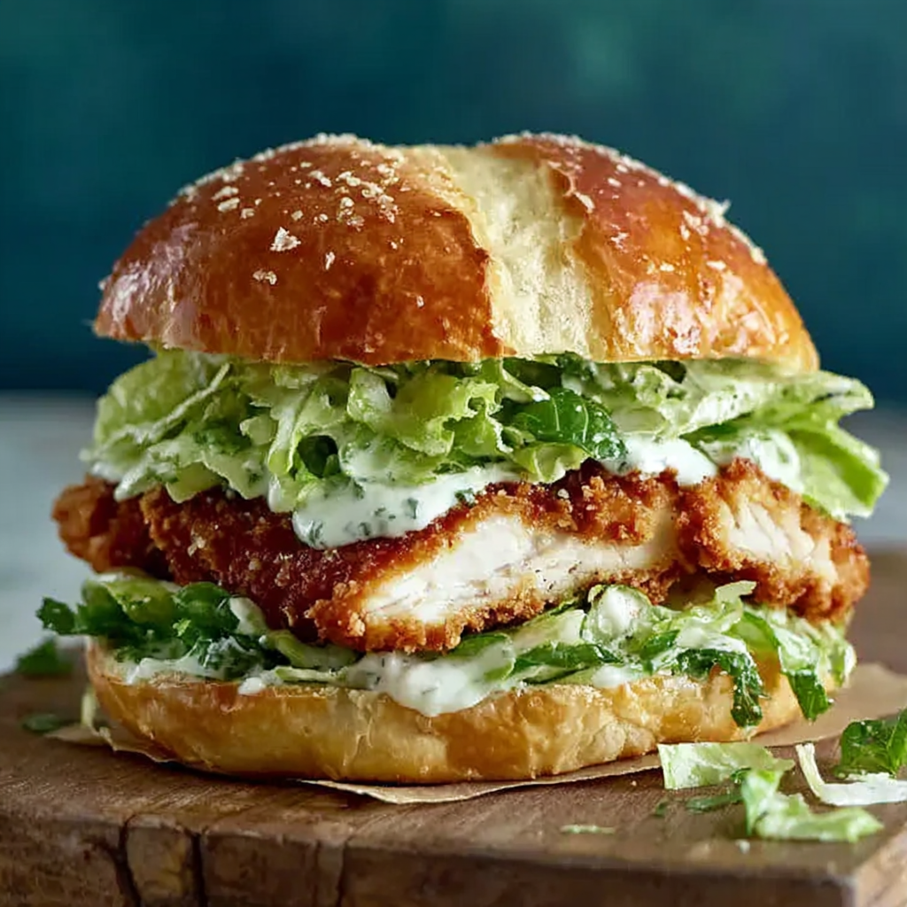 Crispy Chicken Caesar Sandwich – Crunchy & Flavorful