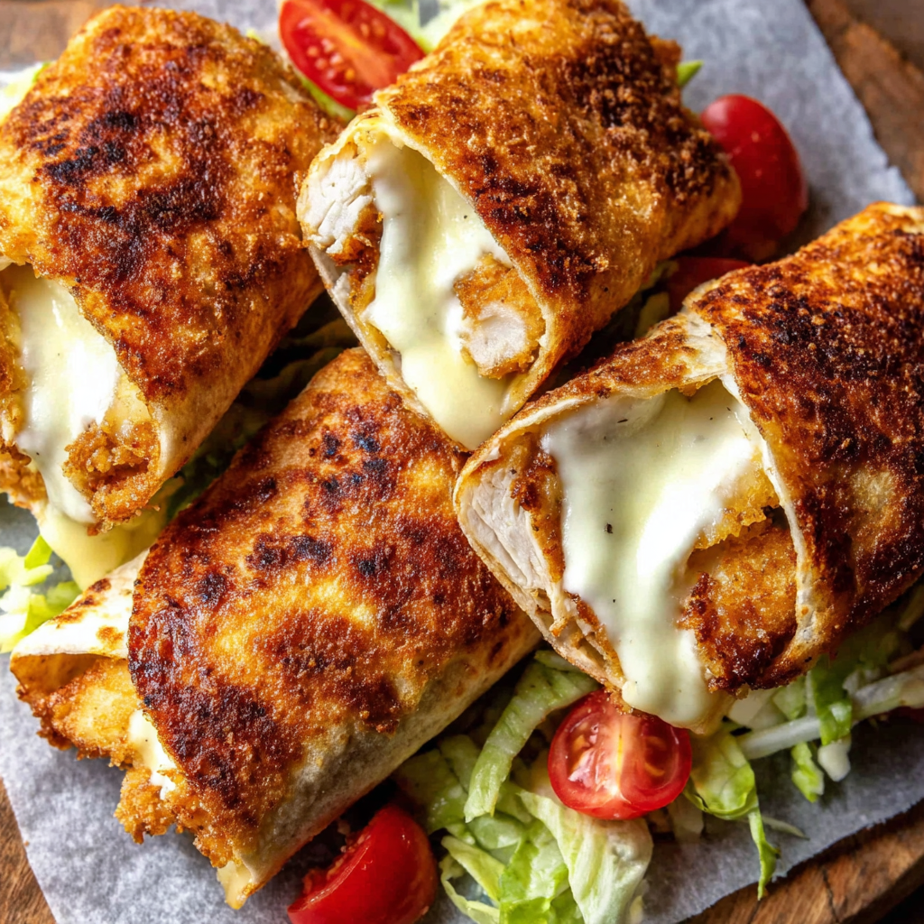 Crunchy Crispy Air Fryer Chicken Mozzarella Wraps