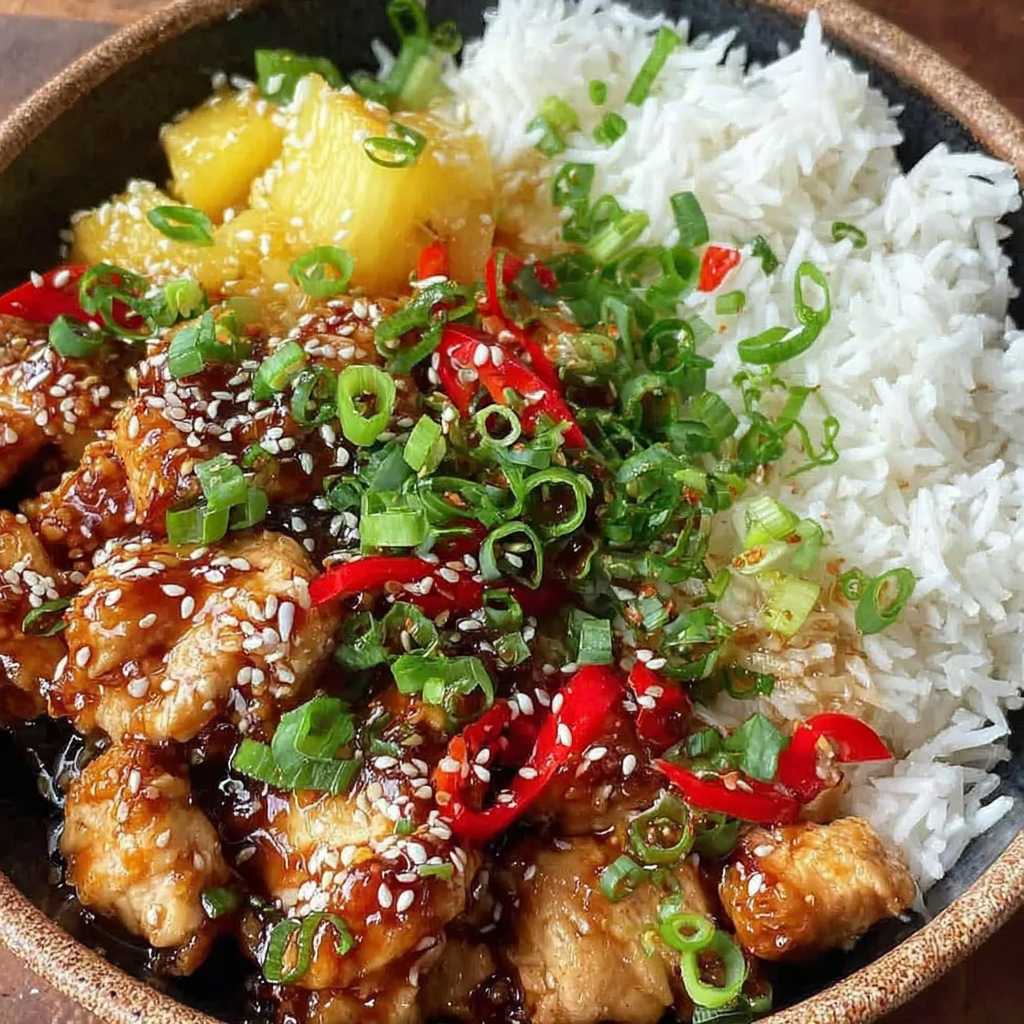 Delightful Tropical Teriyaki Chicken Rice Bowl