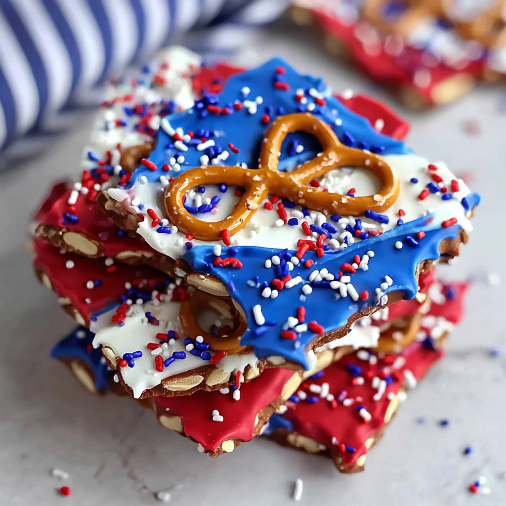 Festive Patriotic Pretzel Bark Recipe for Celebrations