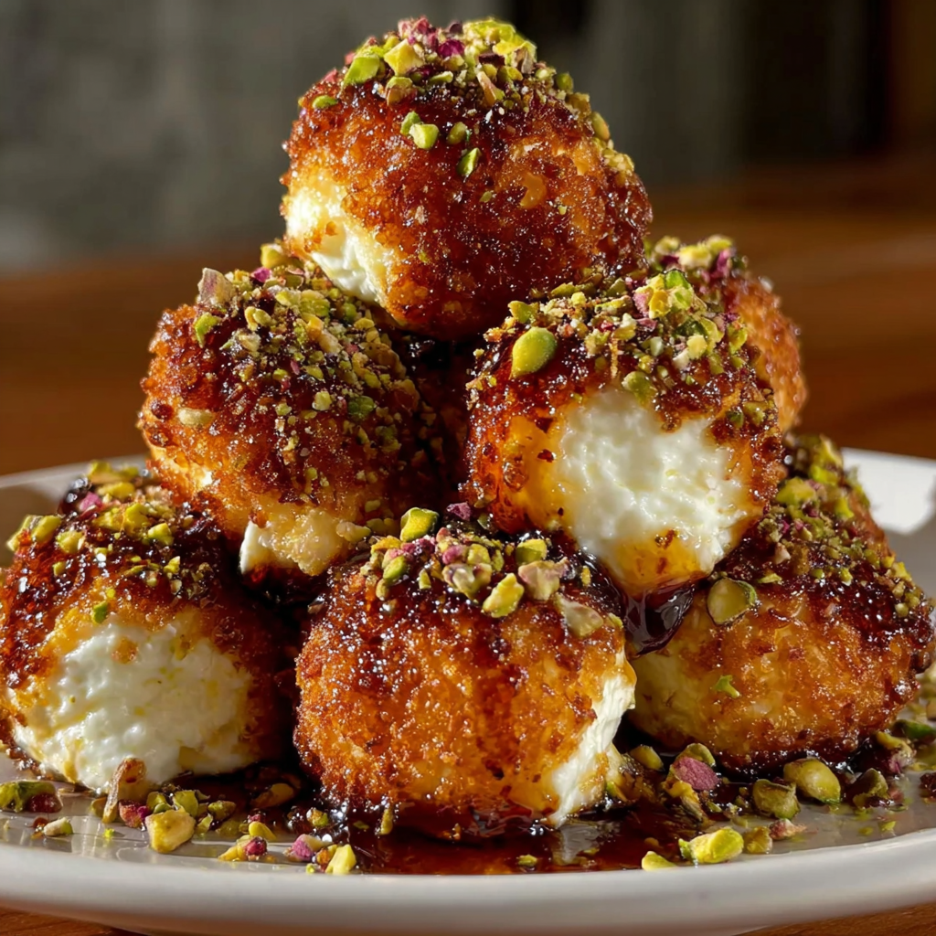 Irresistible Ricotta Pistachio Honey Bites Dessert