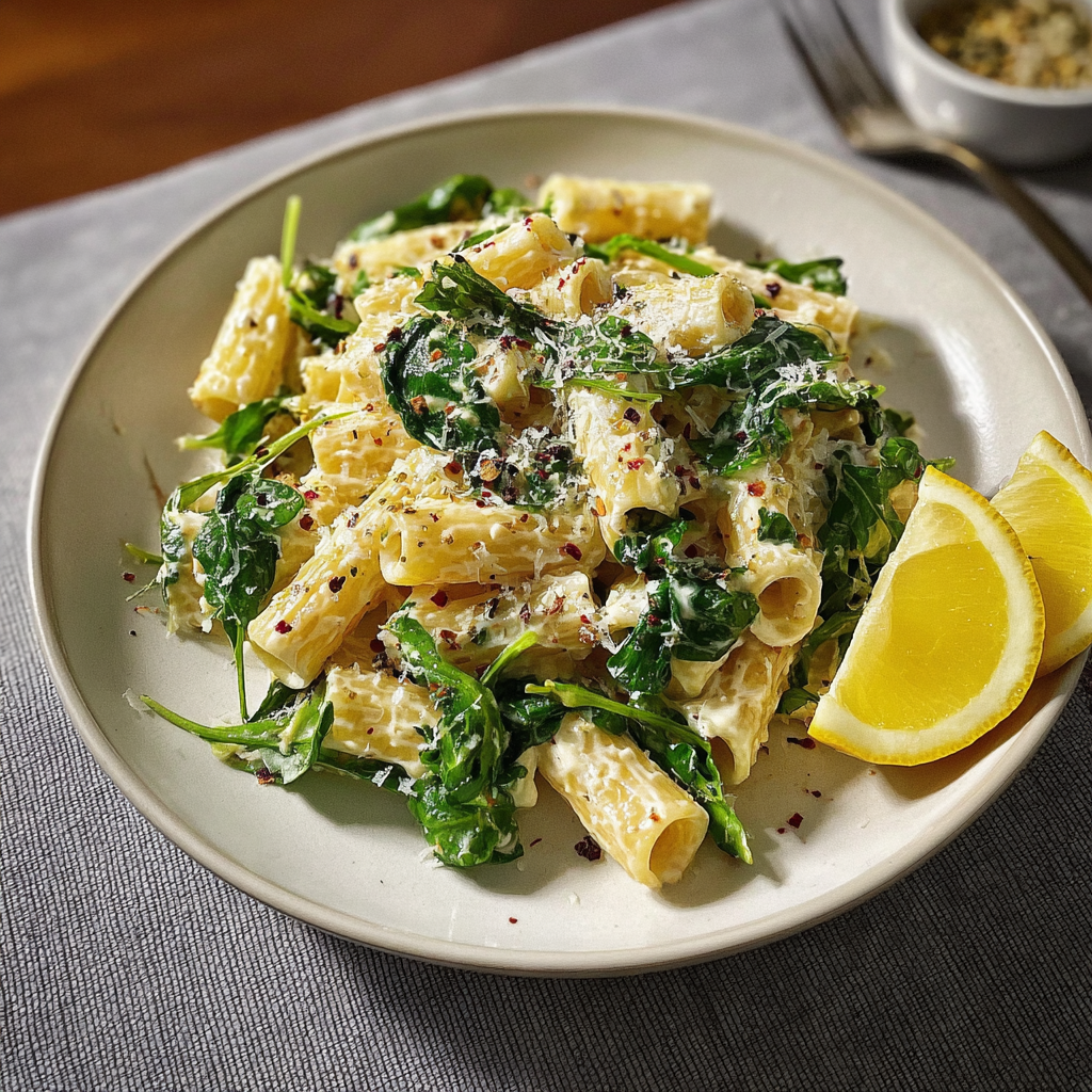 Creamy Lemon Ricotta Pasta with Arugula Inspiration