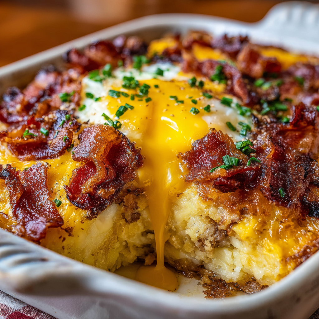 Delicious Bacon, Egg, and Hashbrown Casserole Delight