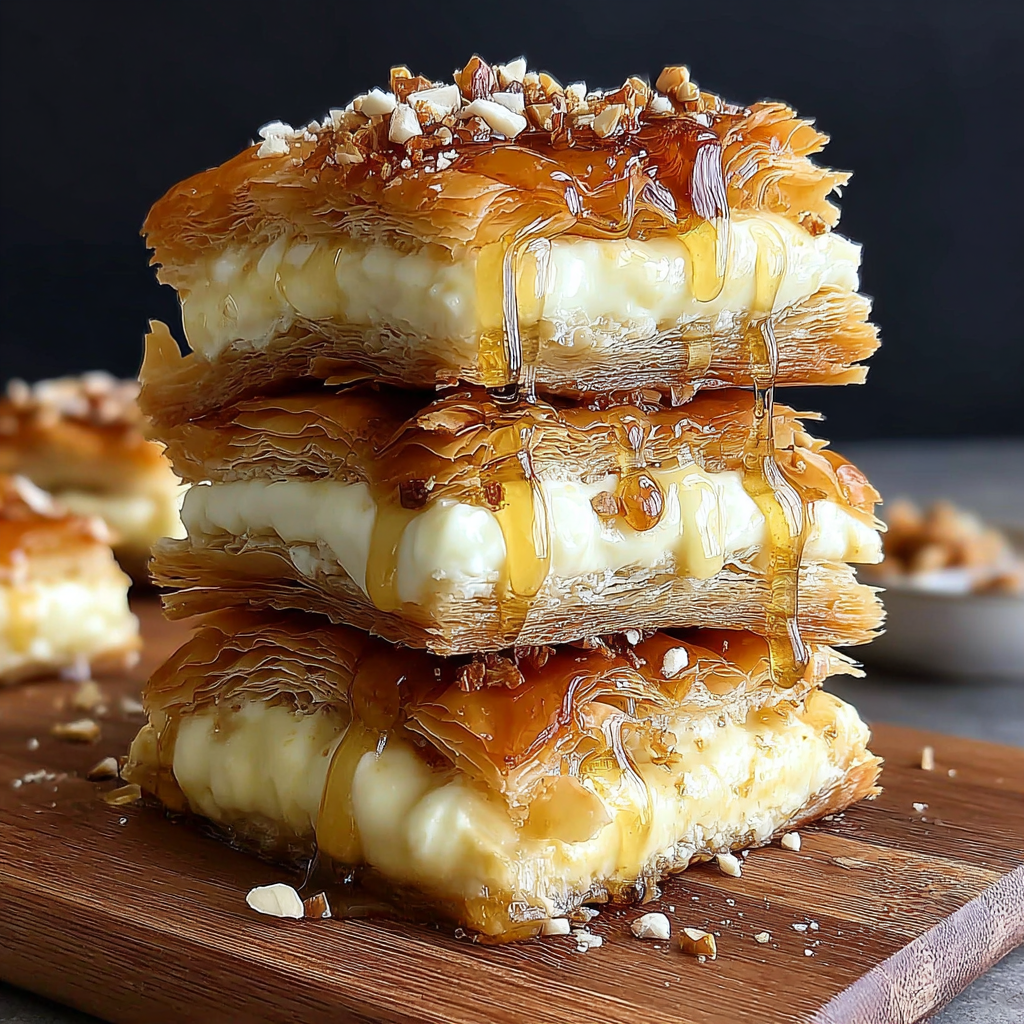 Delicious Honey-Drizzled Baklava Cheesecake Phyllo Cookies