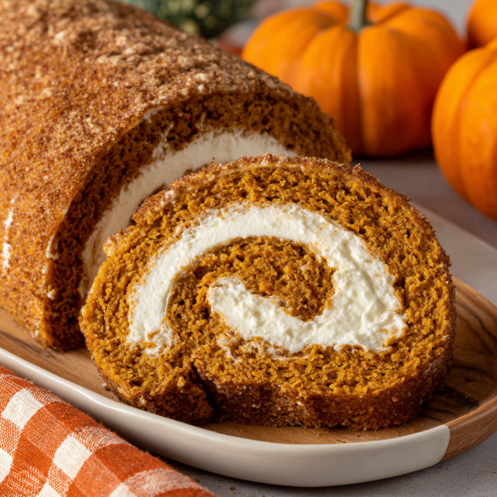 Delicious Pumpkin Roll with Cream Cheese Filling