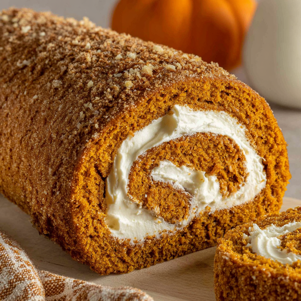Delicious Pumpkin Roll with Cream Cheese Filling