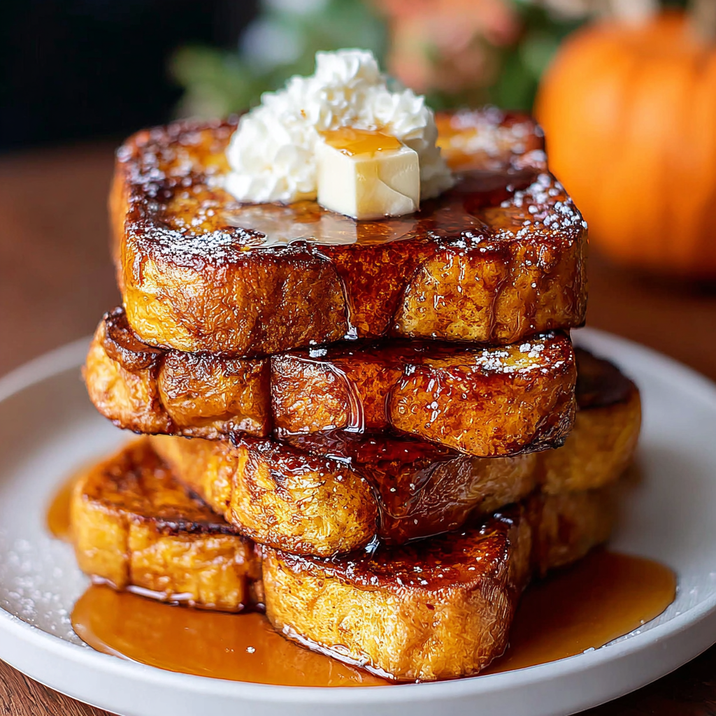 Deliciously Spiced Pumpkin French Toast Breakfast
