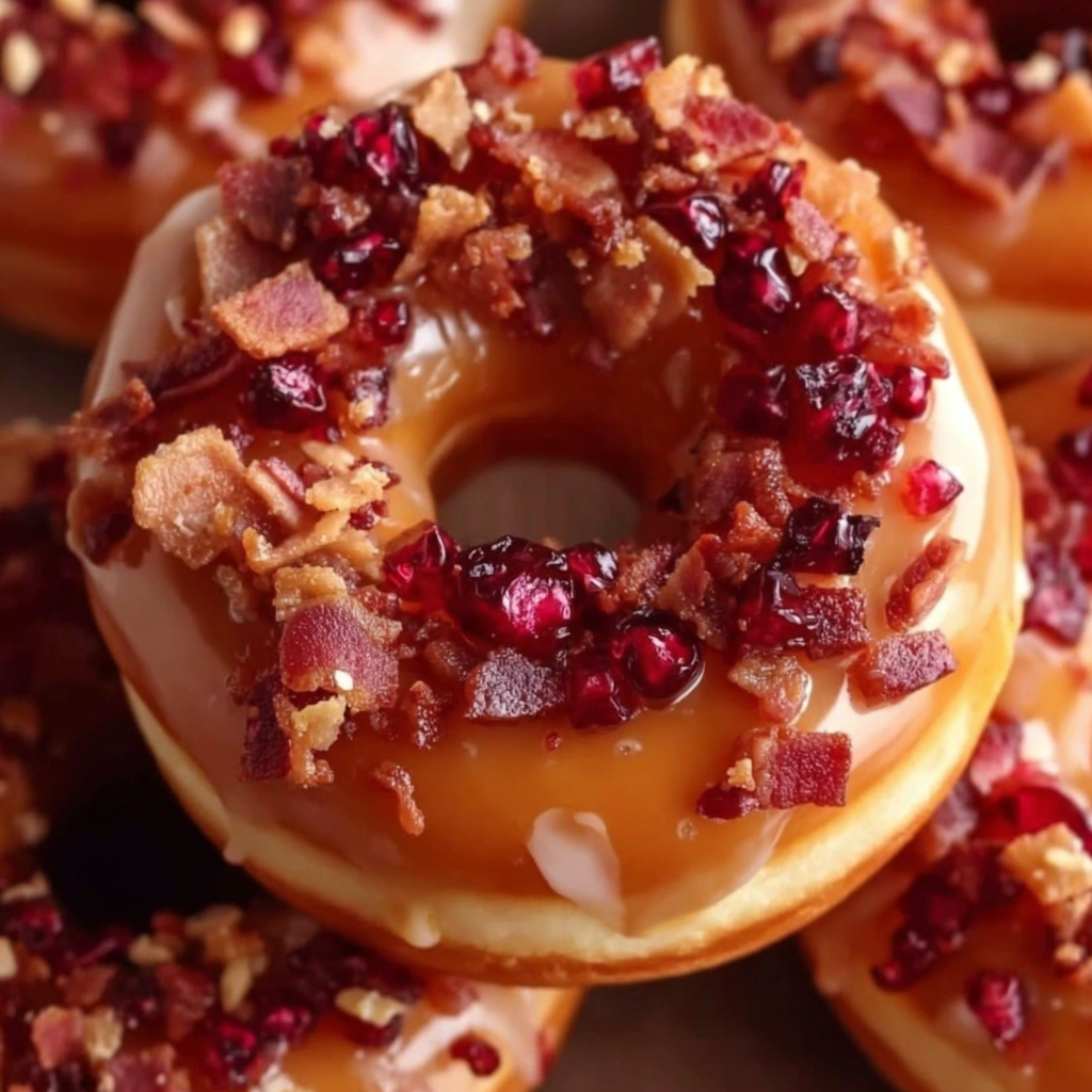 Deliciously Sweet Maple Raspberry Bacon Donuts