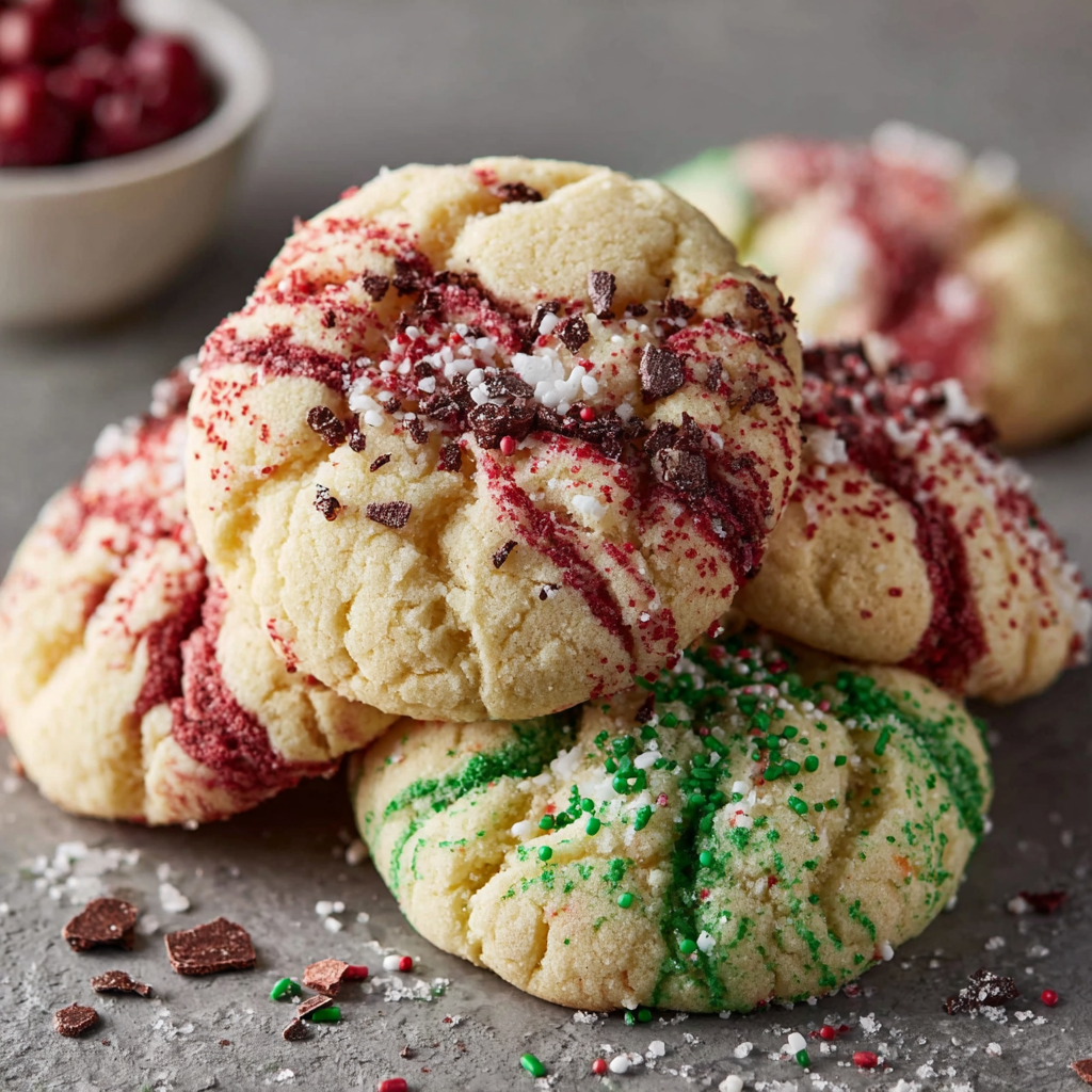 Festive Chocolate Chip Cake Mix Cookies for Christmas