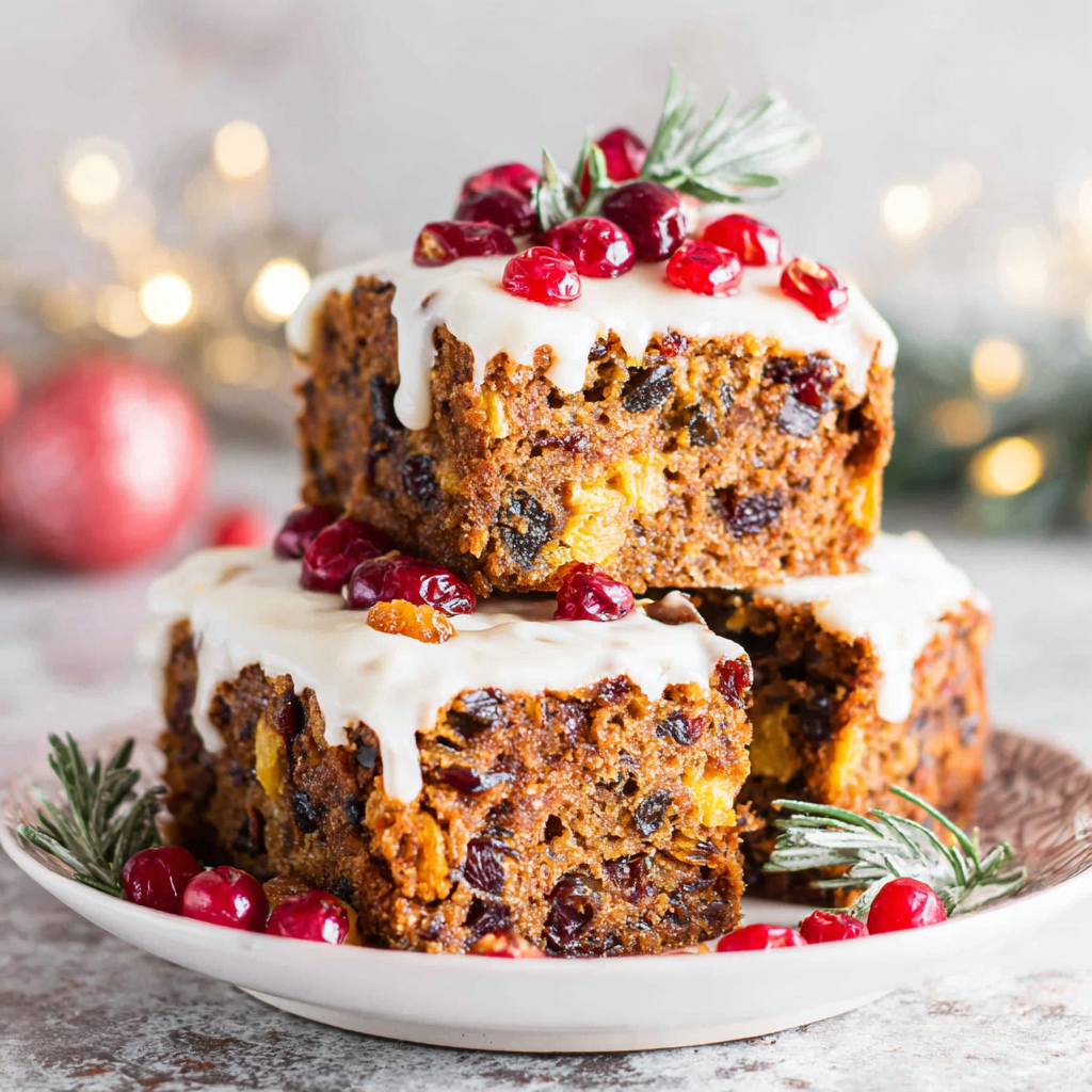 Festive Christmas Fruitcake Traybake Delight