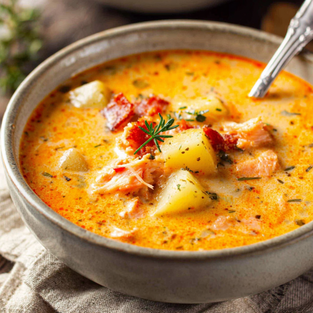 Luscious Smoked Salmon & Potato Chowder Recipe