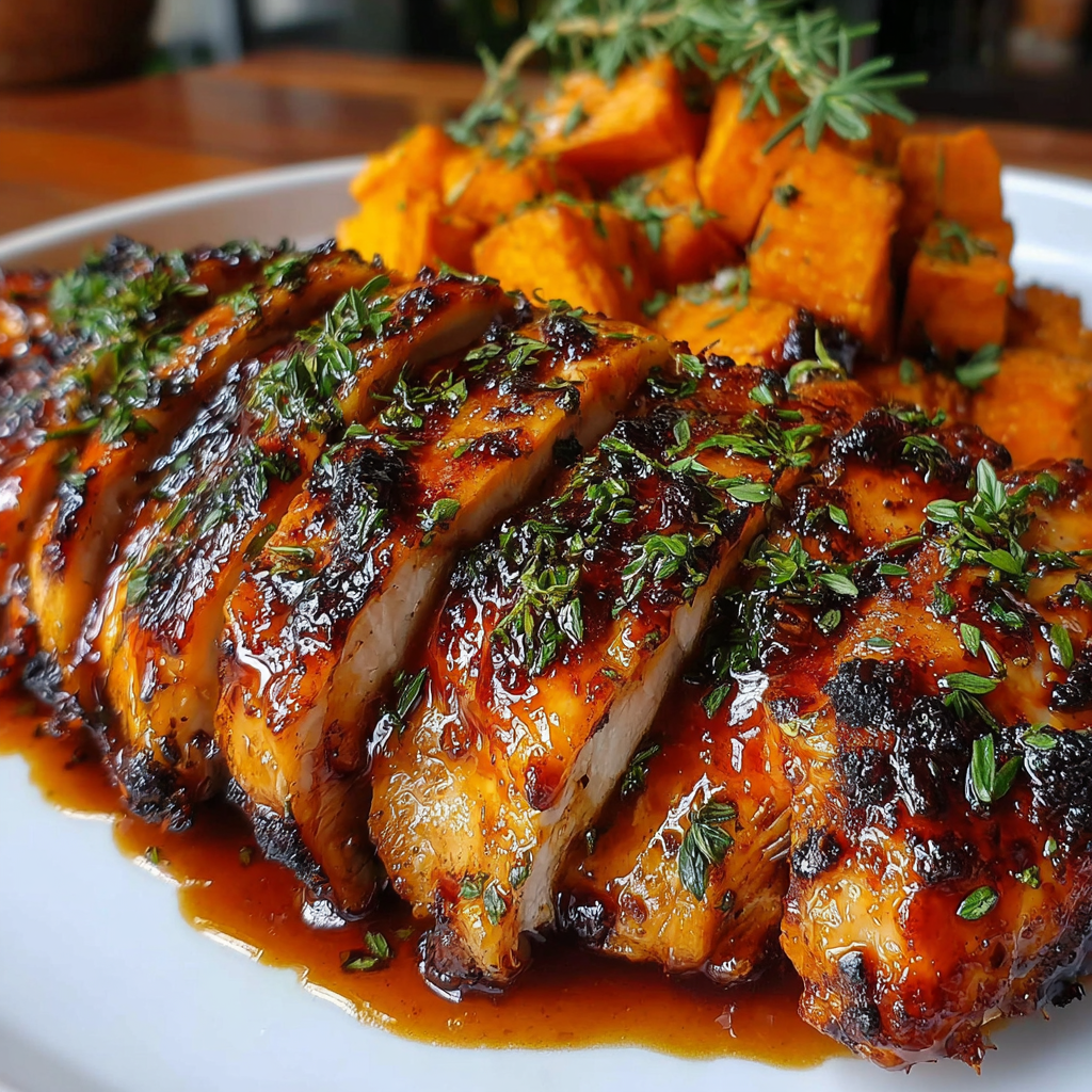Maple-Glazed Chicken with Sweet Potatoes Delight