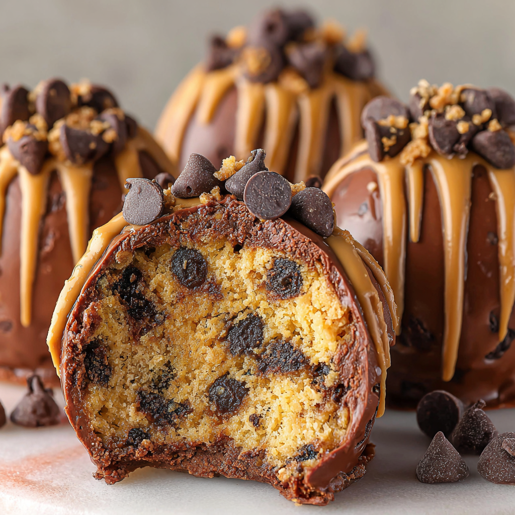 No-Bake Chocolate Chip Cookie Dough Brownie Bombs