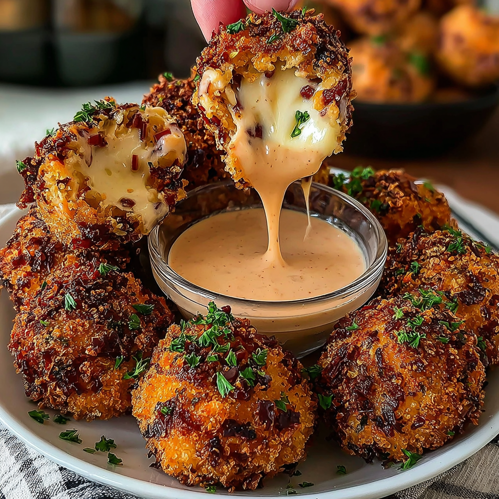 Savory Reuben Balls with Spicy Dipping Sauce
