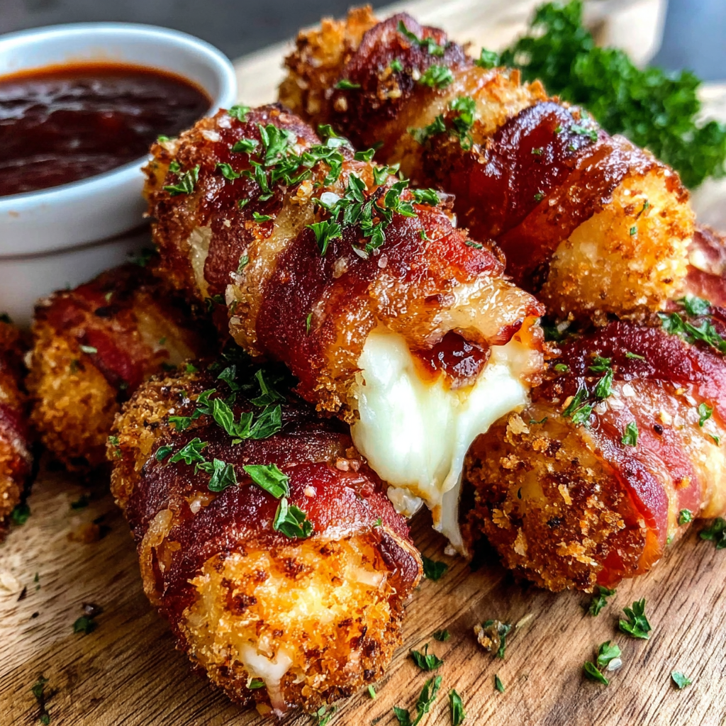 Spicy Nashville Hot Bacon Wrapped Mozzarella Treats