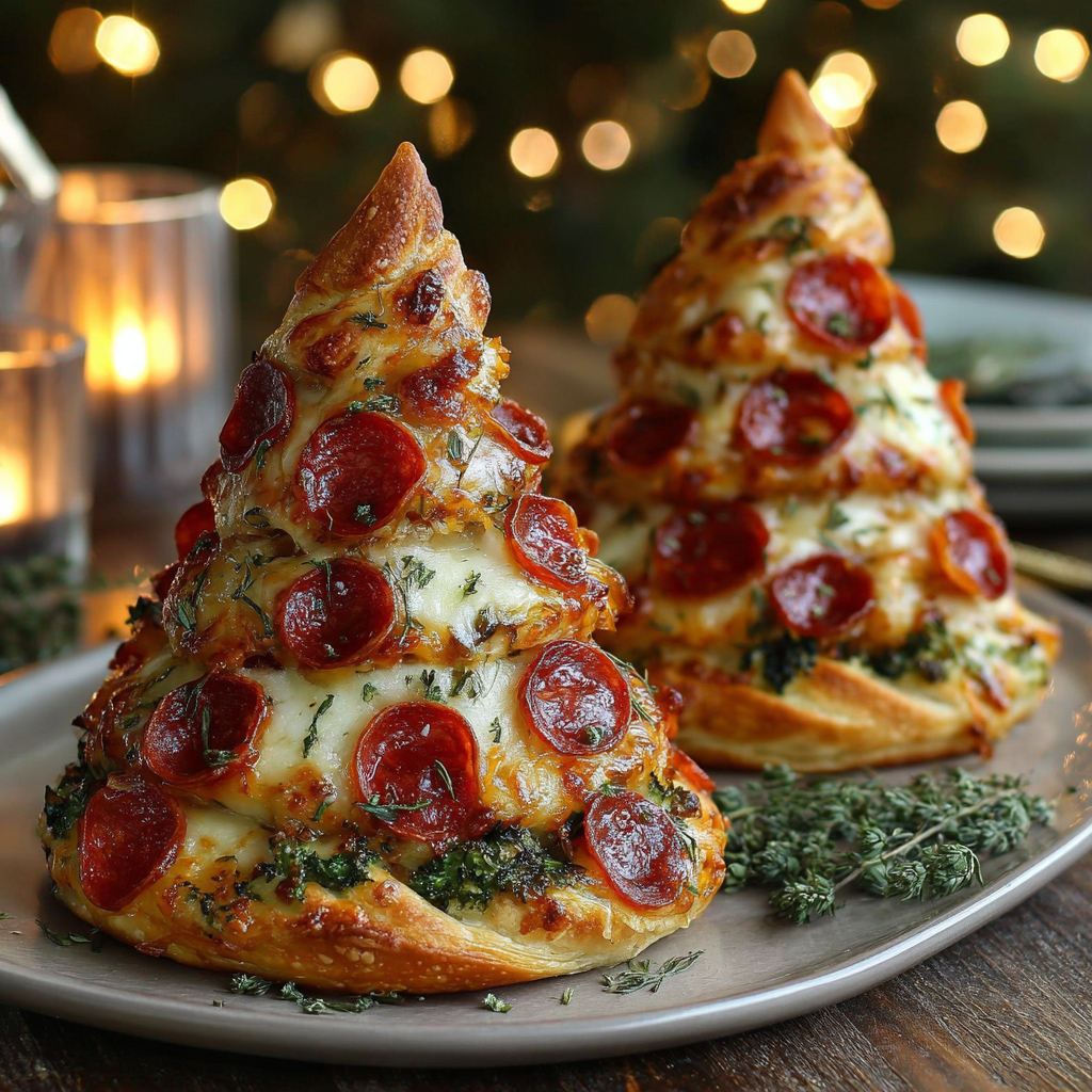 Cheesy Festive Pizza Trees for Holiday Cheer