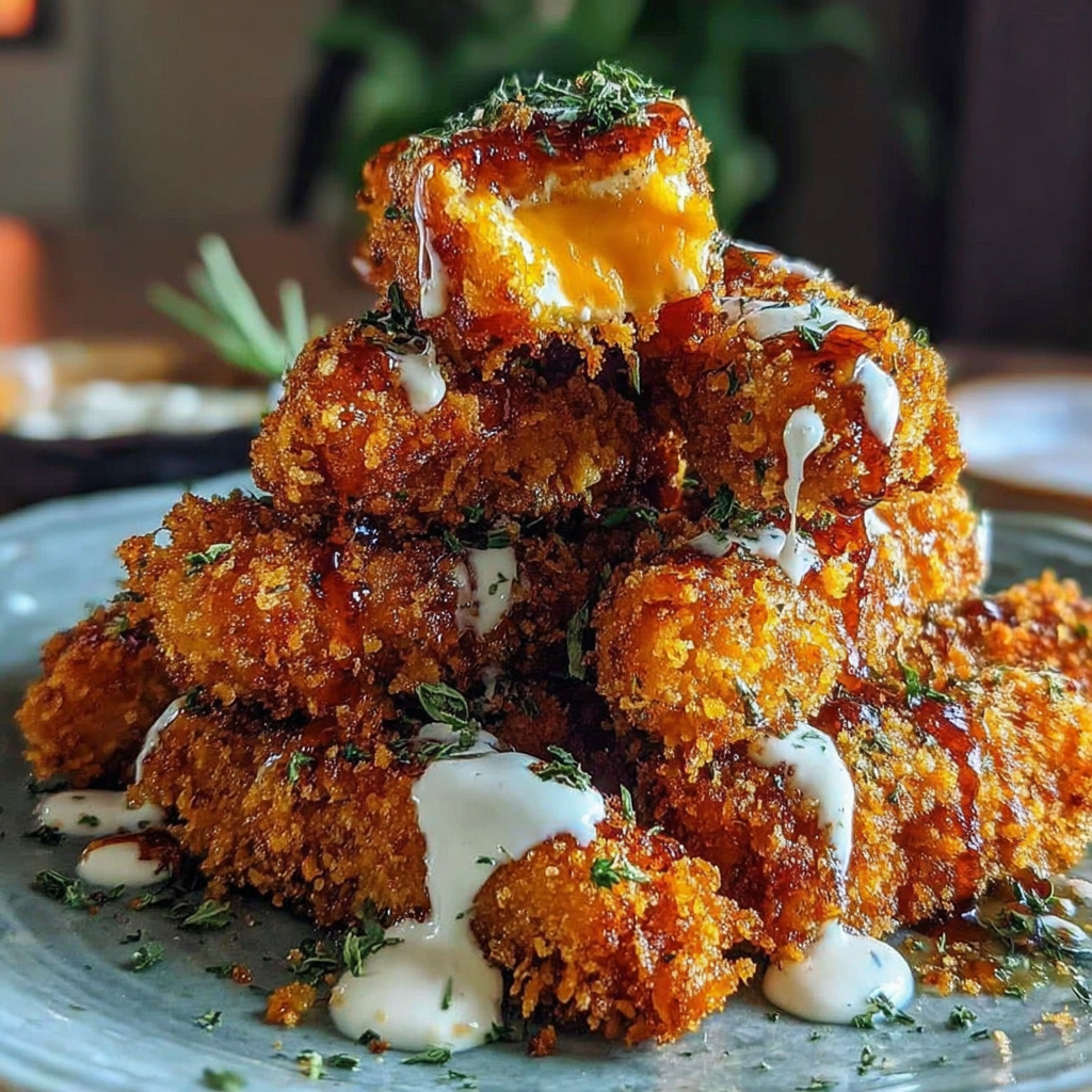 Crispy Buffalo Chicken Sticks with Zesty Dip