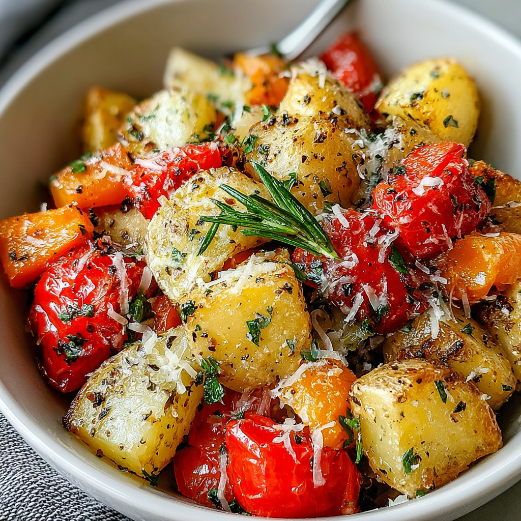 Flavorful Roasted Vegetables with Garlic and Parmesan