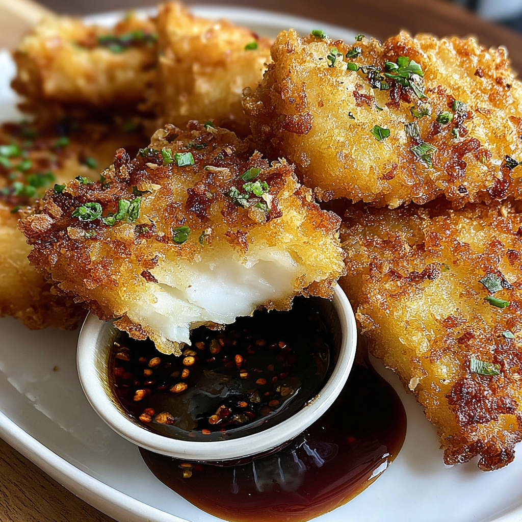 Deliciously Crispy Fish Paired with Dipping Sauce