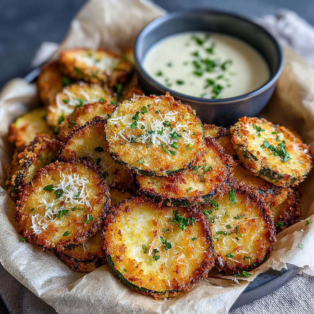 Deliciously Crispy Parmesan Crusted Zucchini Chips