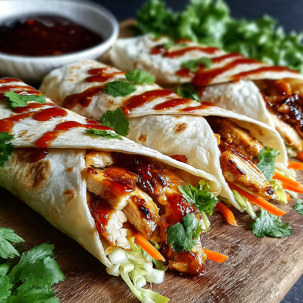 Deliciously Spicy Sweet Chili Chicken Wraps