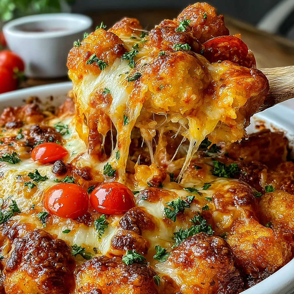 Savory Pizza Tater Tot Casserole Recipe