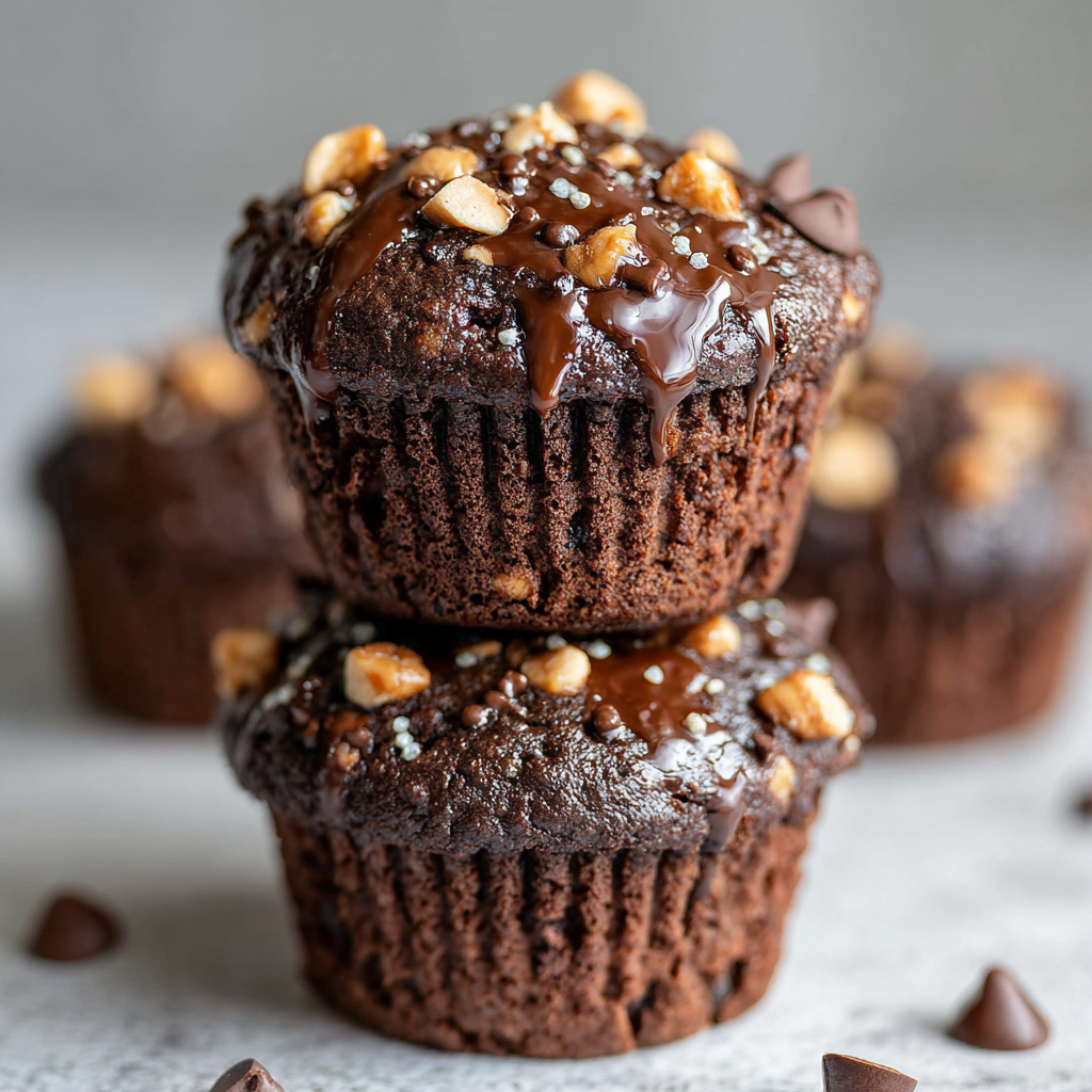 Rich Chocolate Peanut Butter Muffins for Home Baking