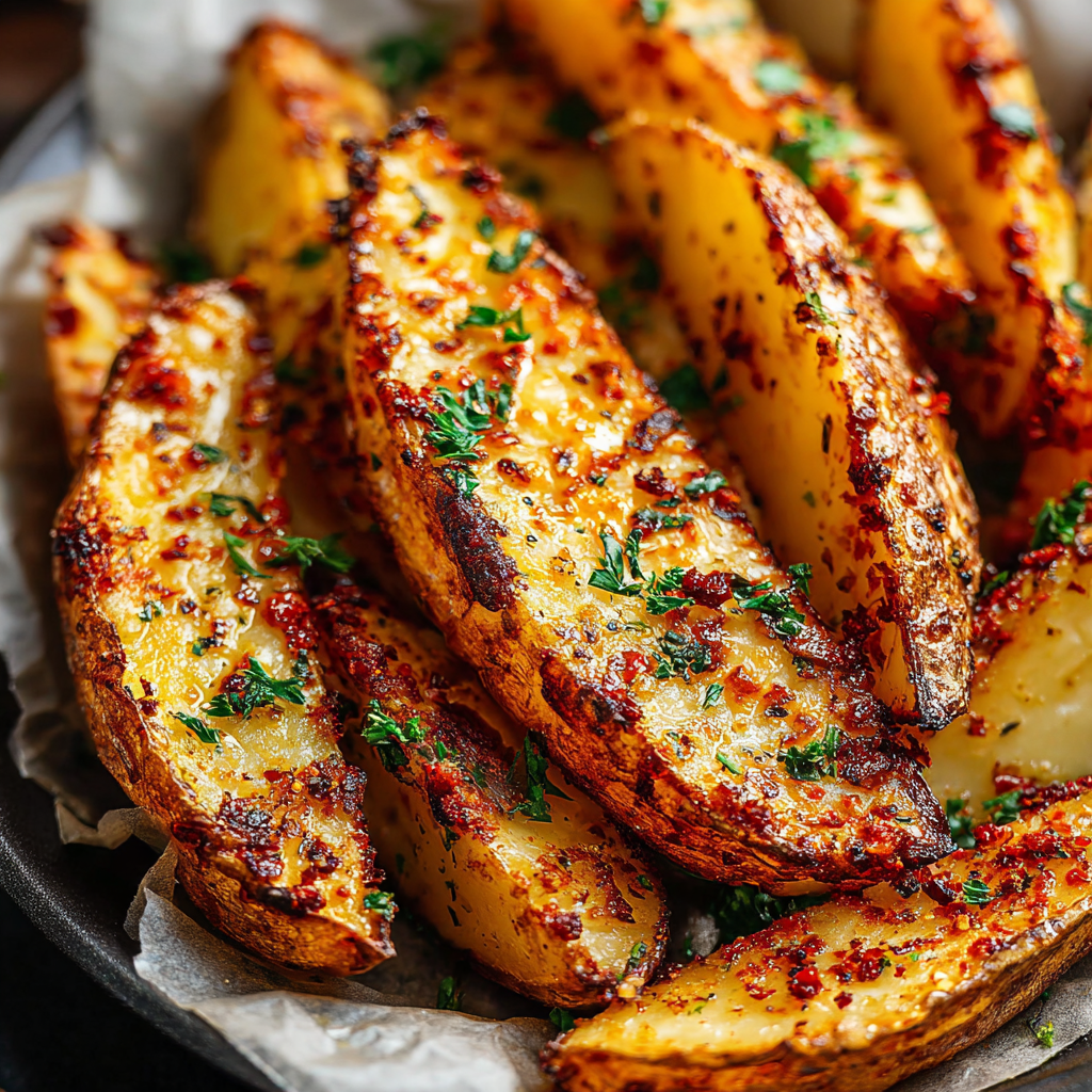 Savory Baked Garlic Parmesan Potato Wedges