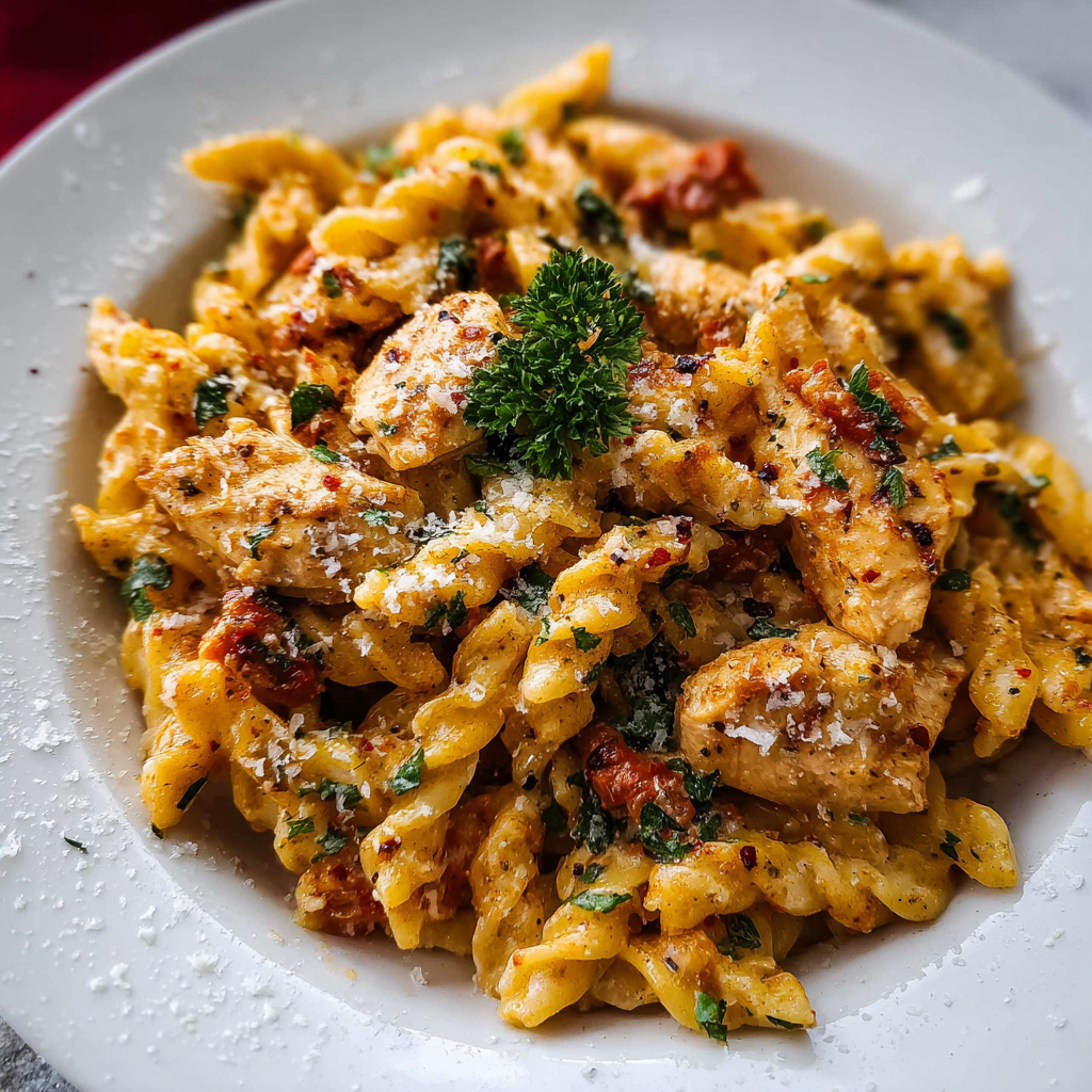 a serving of Chicken Pasta Recipe