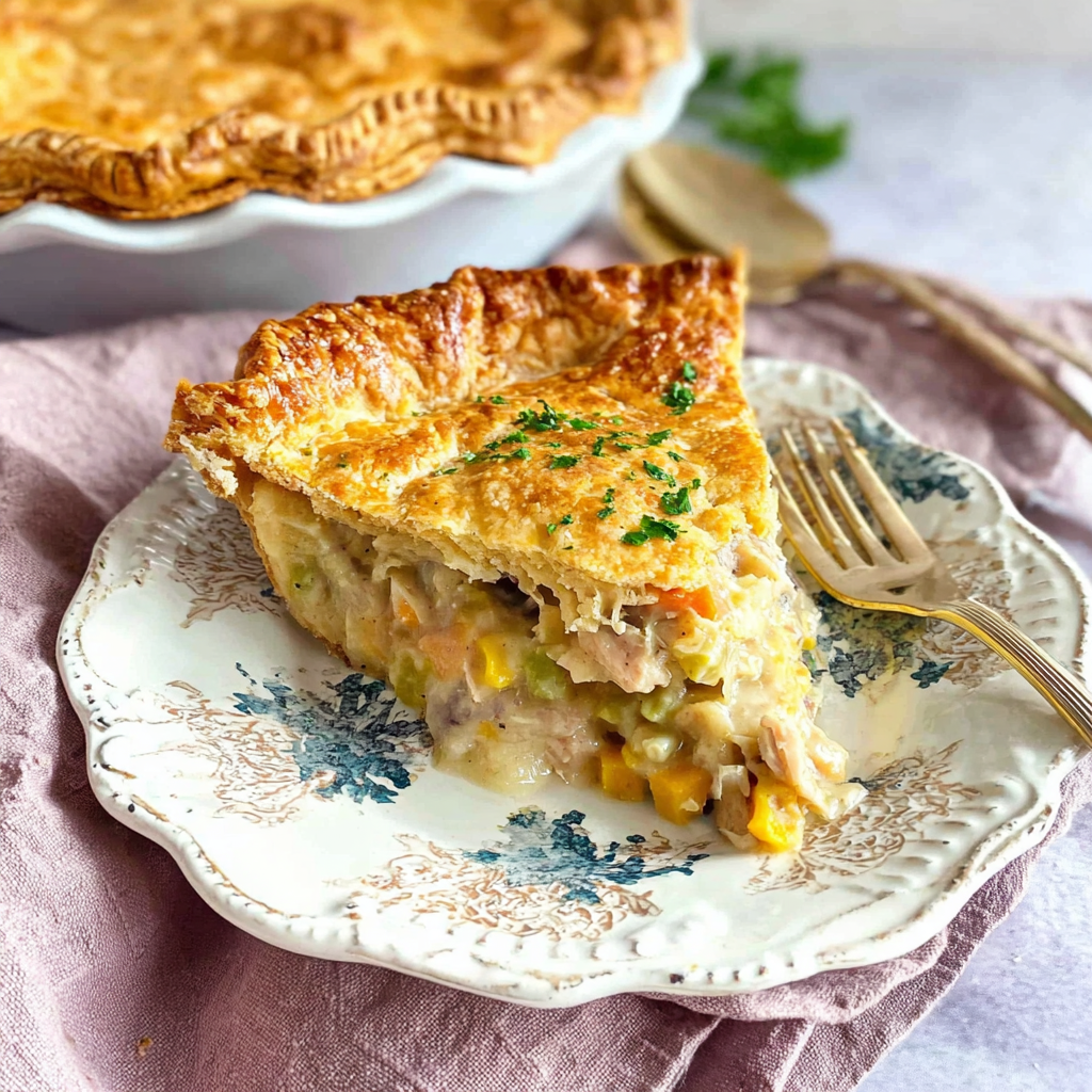 fresh ingredients for Easy Chicken Pot Pie With Pie Crust