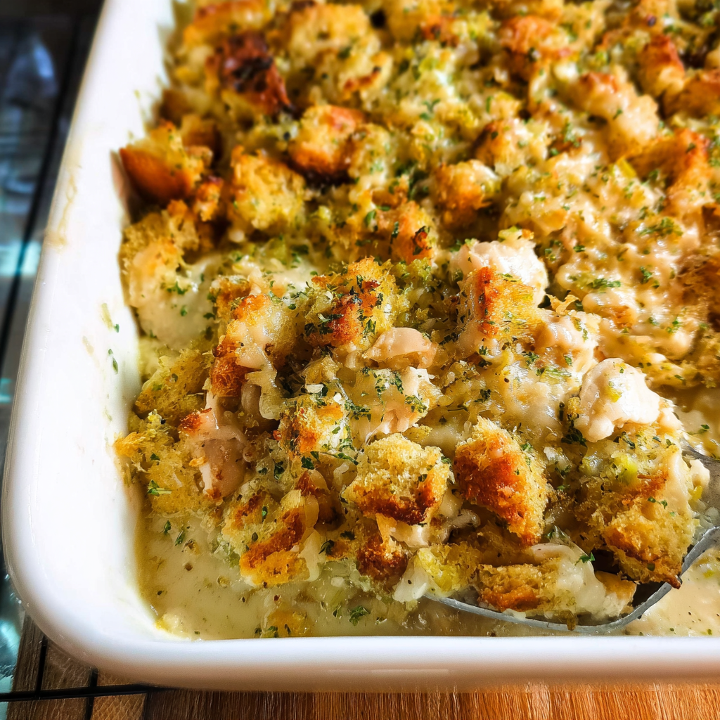a serving of Chicken And Stove Top Stuffing Casserole