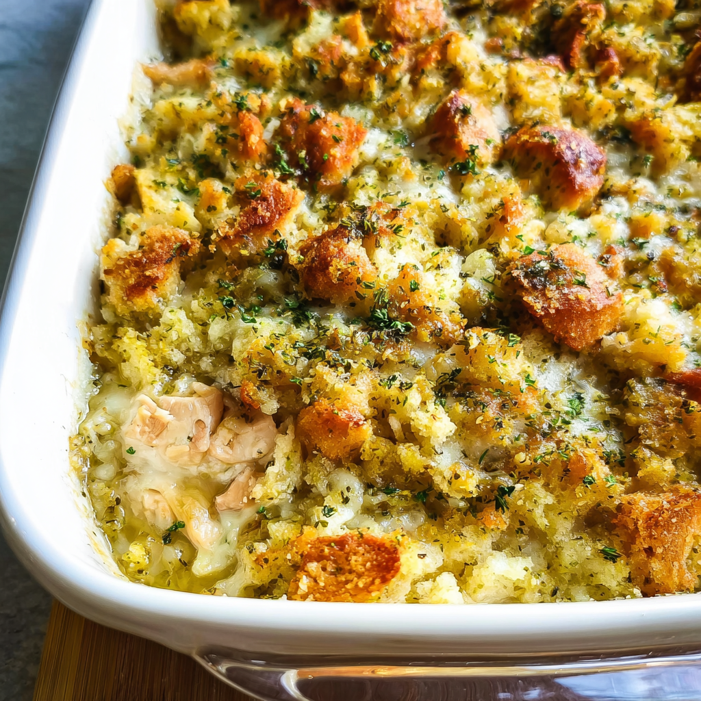 fresh ingredients for Chicken And Stove Top Stuffing Casserole