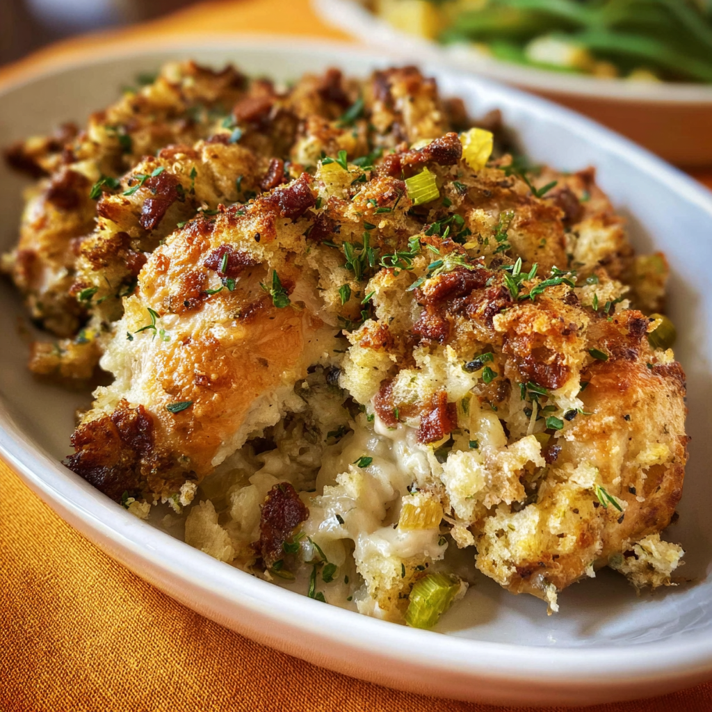 how to make Chicken And Stuffing Bake step by step